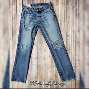 🔹️HOLISTER🔹️"CLASSIC STRAIGHT" DISTRESSED JEANS